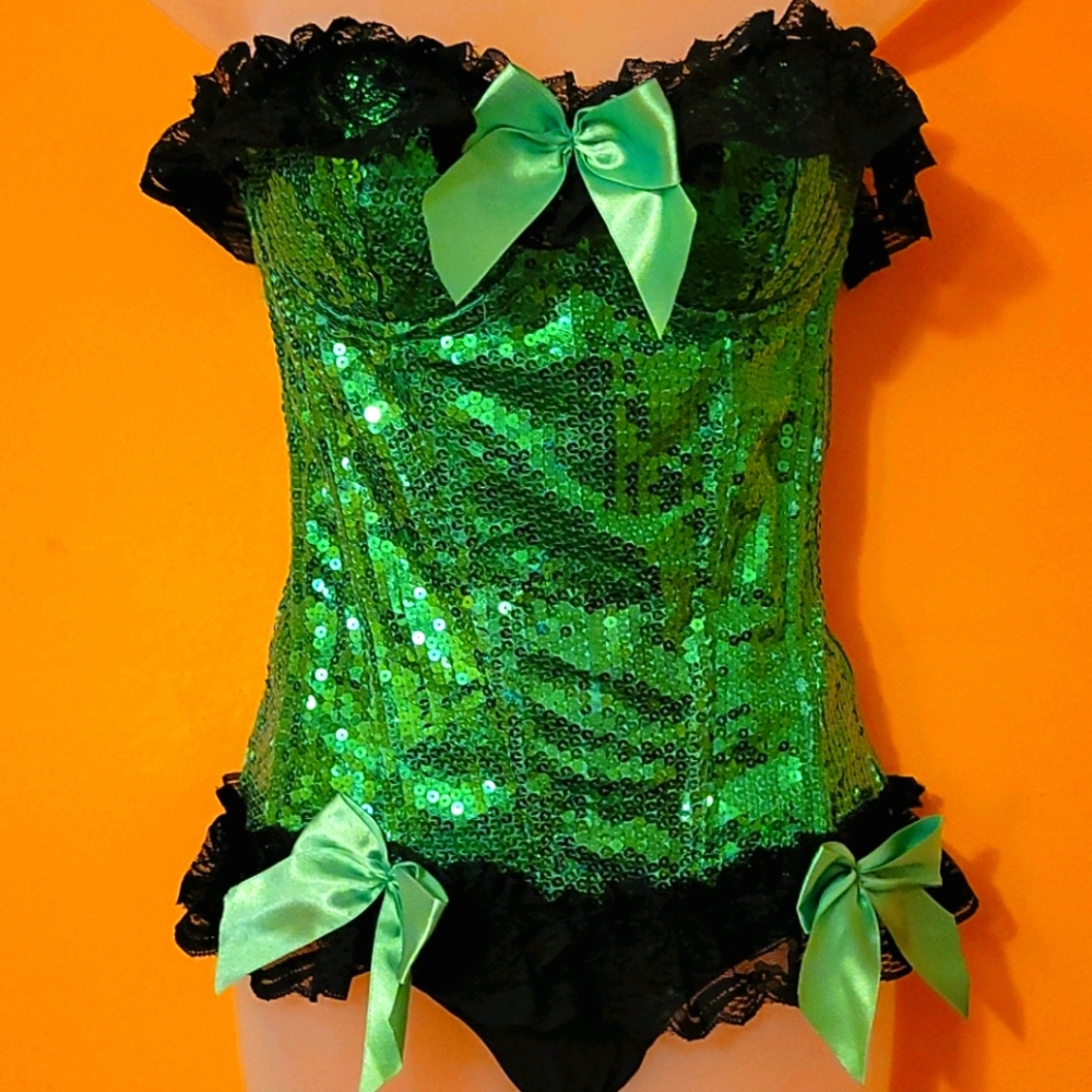 Daisy Corsets Green Sequin Corset